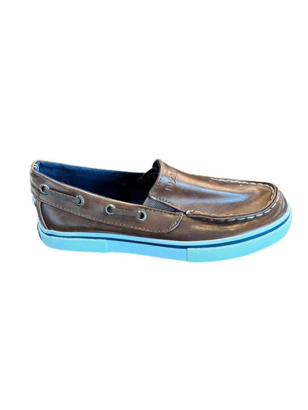Nautica Slip On Boat Shoes Big Boys Brown Dress Loafer Size 1 Youth